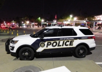 Pink Dodge Charger police car wrap in Orlando, October is B…